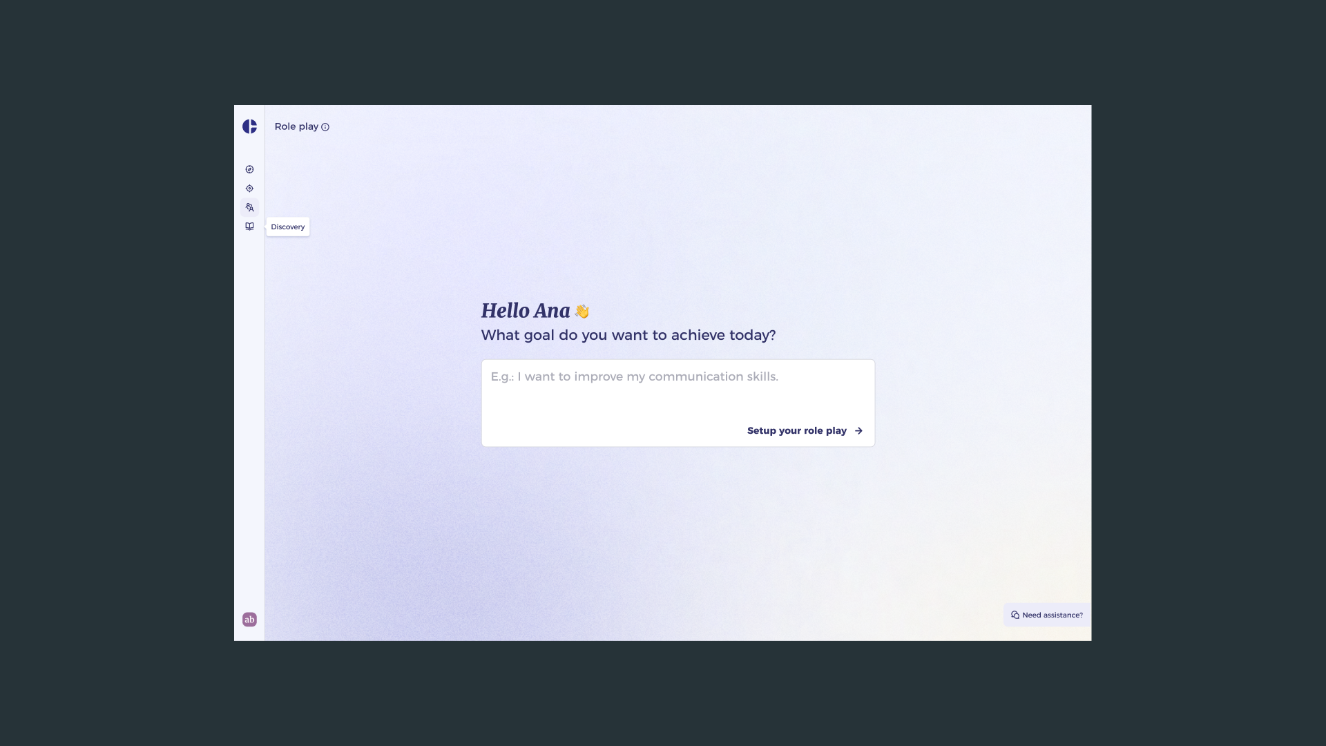 AIMY Role Play configuration interface on CoachHub platform