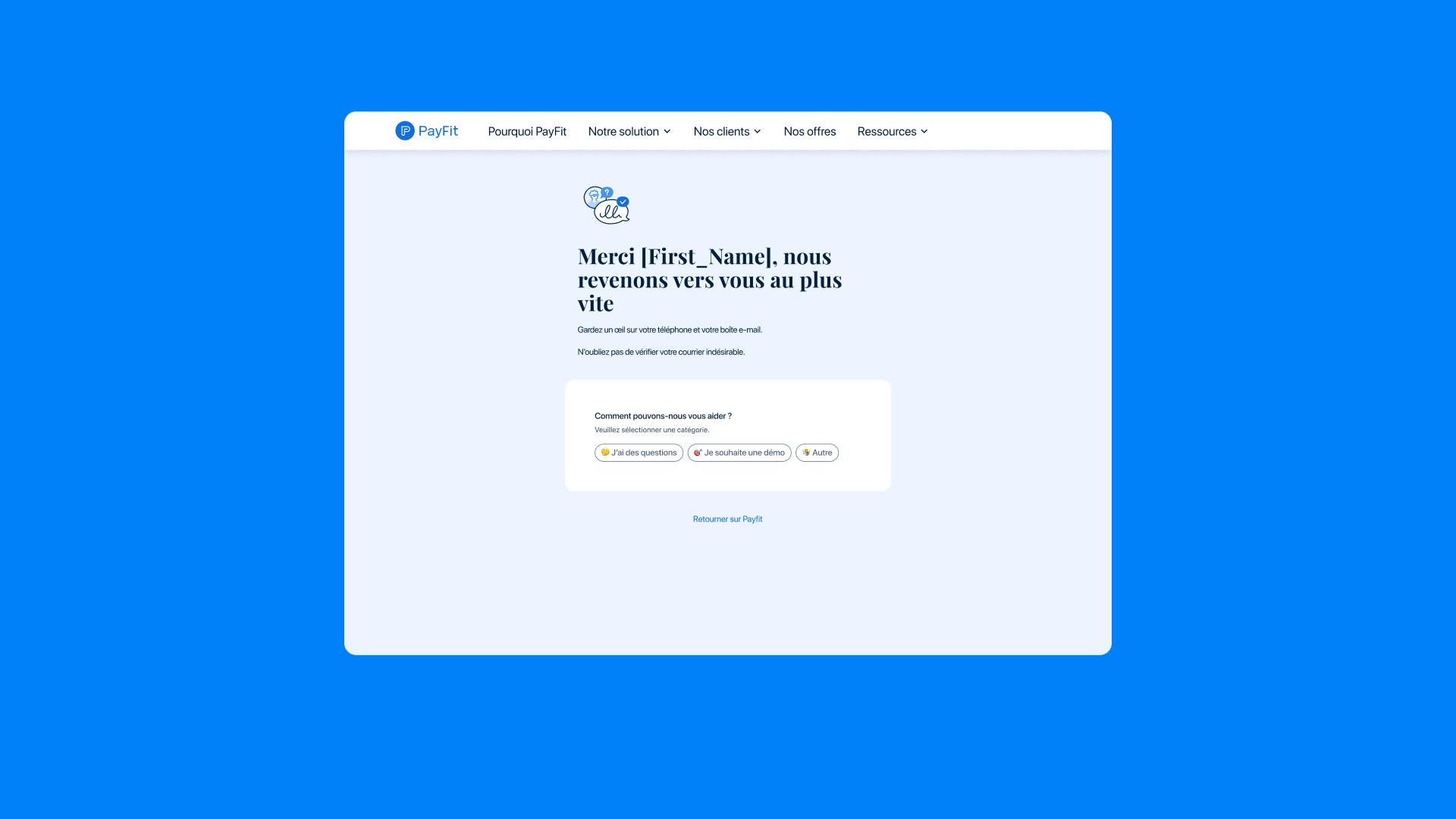 PayFit self-acquisition funnel interface