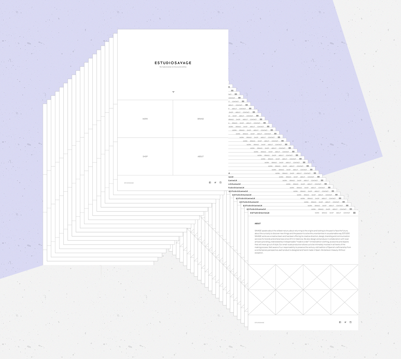 Studio Savage wireframes and journey mapping